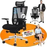 M8 Bürostuhl Ergonomisch Testsieger, Einstellbarer für maximale Bewegungsfreiheit, Rückenfreundli...