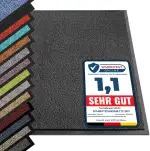 etm® Schmutzfangmatte - Note 1,6: Sieger Preis-Leistung - Fußmatte in vielen Größen - Türmatte Fußabstreifer für Haustür innen und außen (Anthrazit-Schwarz, 60x90 cm)