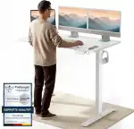 Elektrisch Höhenverstellbarer Schreibtisch 120x60 & 160x80 cm - Flüsterleiser Dual-Motor, Anti-Kollision, Memory-Funktion, Kabelmanagement inklusive