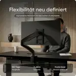 Monitor Halterung 1 Monitor - Monitor Arm für 17-23 Zoll Flach- & Curved-Bildschirme, Gasfeder-Monitorarm bis 9kg - 360° Schwenk-, 90° neig- und 180° drehbar, VESA 75/100 mm (Schwarz)