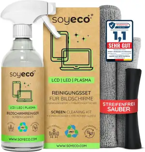 500ml Bildschirmreinigungsspray + 3X Mikrofasertuch: 40x40cm, 30x30cm, | Reinigu