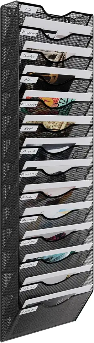 EasyPAG 14 Fächer Metall A4 Zeitschriftenhalter Wand Zeitschriften Wandhalter Ak