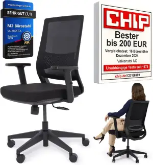 VALKENSTOL M2 Bürostuhl Ergonomisch Testsieger, Einstellbarer für maximale Beweg