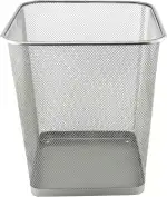 D.RECT KOMO Papierkorb Metallgitter 18 Liter Eckig Mülleimer Schreibtisch Büro Abfalleimer Silber