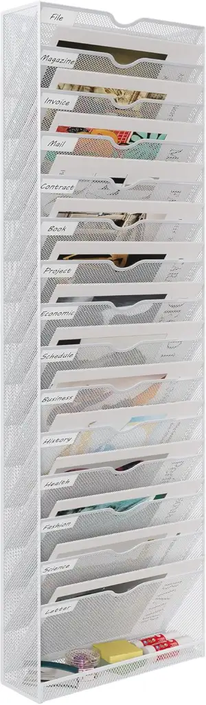 EasyPAG 16 Fächer Metall A4 Zeitschriftenhalter Wand Zeitschriften Wandhalter Ak