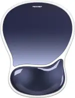 TECKNET Mauspad mit Gel-Handgelenkauflage, Ergonomische Tropfenförmige Vertiefung, Passt & Weich, Wasserdicht, Rutschfest, TPU-Gewebe, Glatte Mausgleitfähigkeit für Büro, Gaming und Zuhause-Dunkelblau