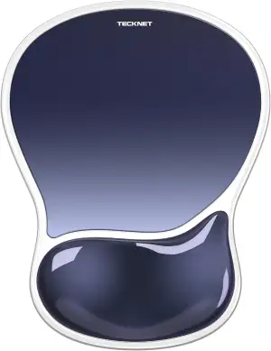 TECKNET Mauspad mit Gel-Handgelenkauflage, Ergonomische Tropfenförmige Vertiefun