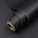 Hode Klebefolie Möbel Schwarz Matt 40X300cm, Möbelfolie Schwarz Selbstklebende Folie für Möbel, S...