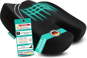 Orthopädisches Sitzkissen [TESTSIEGER] Ergonomische Oase für Bürostuhl, Auto & C