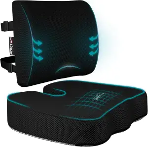 FORTEM Sitzkissen und Lendenkissen für Bürostuhl, Sitzpolster, Memory-Schaum Rüc