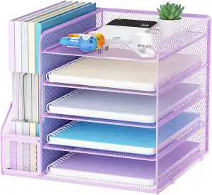 Marbrasse Schreibtisch Organizer und Büro Zubehör,5-Tier Briefablage,Mesh Büro O