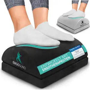 ERGOSUND Fußstütze Schreibtisch [TESTSIEGER] Premium Schaumstoffkern, Höhenverst