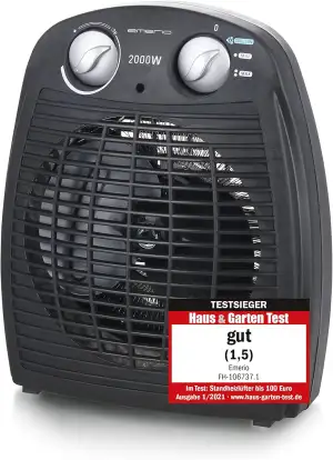 Emerio FH-106737.2, Note 1.5, kleiner kompakter portabler Heizlüfter für 25 m², 