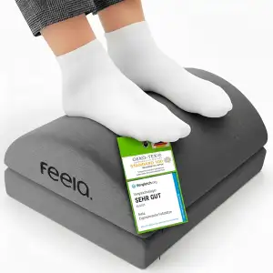 feela.® Fußstütze Schreibtisch [Höhenverstellbar] – Ergonomischer Fußhocker mit 