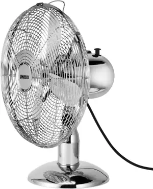 UNOLD 86830 Tischventilator Chrome - Chrom, 35 Watt, 3-stufiger Geschwindigkeits