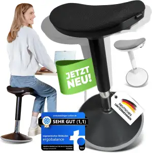 Ergonomischer Bürohocker [2 Sitzpositionen] höhenverstellbarer Sattelhocker [43–