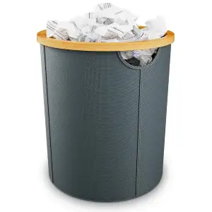 Papierkorb Büro aus Bambus-Mülleimer Büro aus Oxford-Stoff-Papiermülleimer Runde