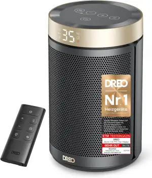 Dreo Energiesparender Heizlüfter, 34 dB Leiser 1500W Elektrischer PTC Keramik, T