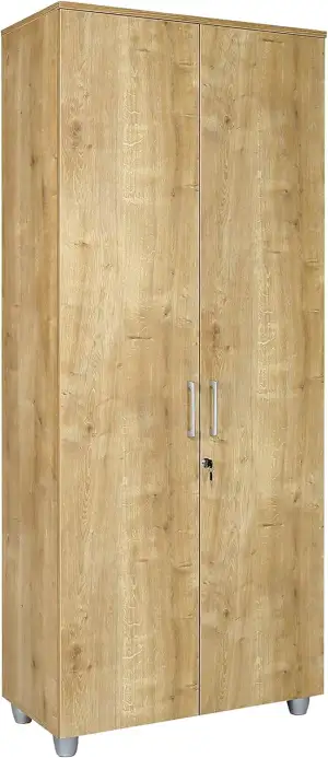 furni24 Aktenschrank mit Schloss und Fächern – Abschließbarer Holzschrank fürs B