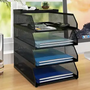 PUNCIA Dokumentenablage A4 Briefablage 4 Ablagefächer aus Metall Datei Organizer