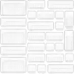 Vtopmart 25 Stücke Schubladen Organizer mit 4 Größen, Make up Ordnungssystem, Schminktisch Organizer Einsetzbar für Makeup, Küchen, Badezimmer, Büro, Schminktisch