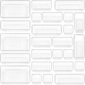Vtopmart 25 Stücke Schubladen Organizer mit 4 Größen, Make up Ordnungssystem, Sc