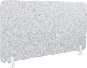 Beliani Schreibtisch Trennwand Akustik Polster grau 160 x 50 cm Schallschutz Spl