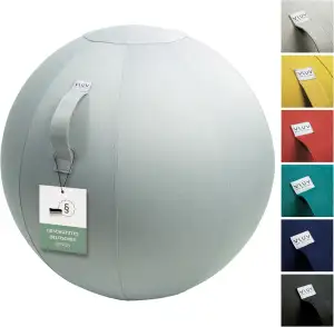 VLUV® BOL LEIV Sitzball Büro Ergonomisch [Atmungsaktiv mit Tragegriff und Wegrol
