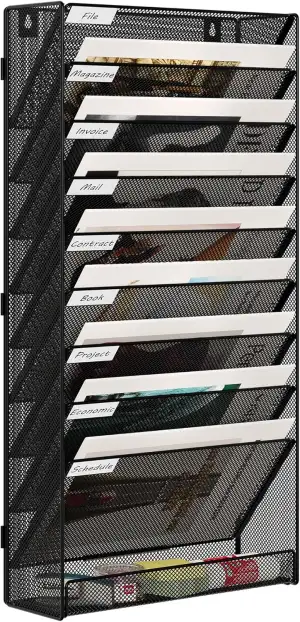 EasyPAG 10 Fächer Zusammensetzen Metall A4 Zeitschriftenhalter Wand Zeitschrifte