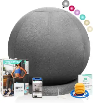 ProfiBalance Gymnastikball mit Abdeckung, Pezziball, Sitzball Büro